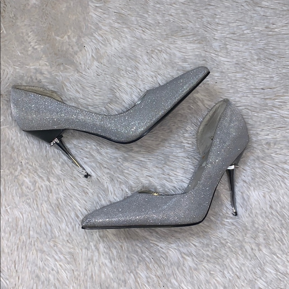 Silver bling stilettos